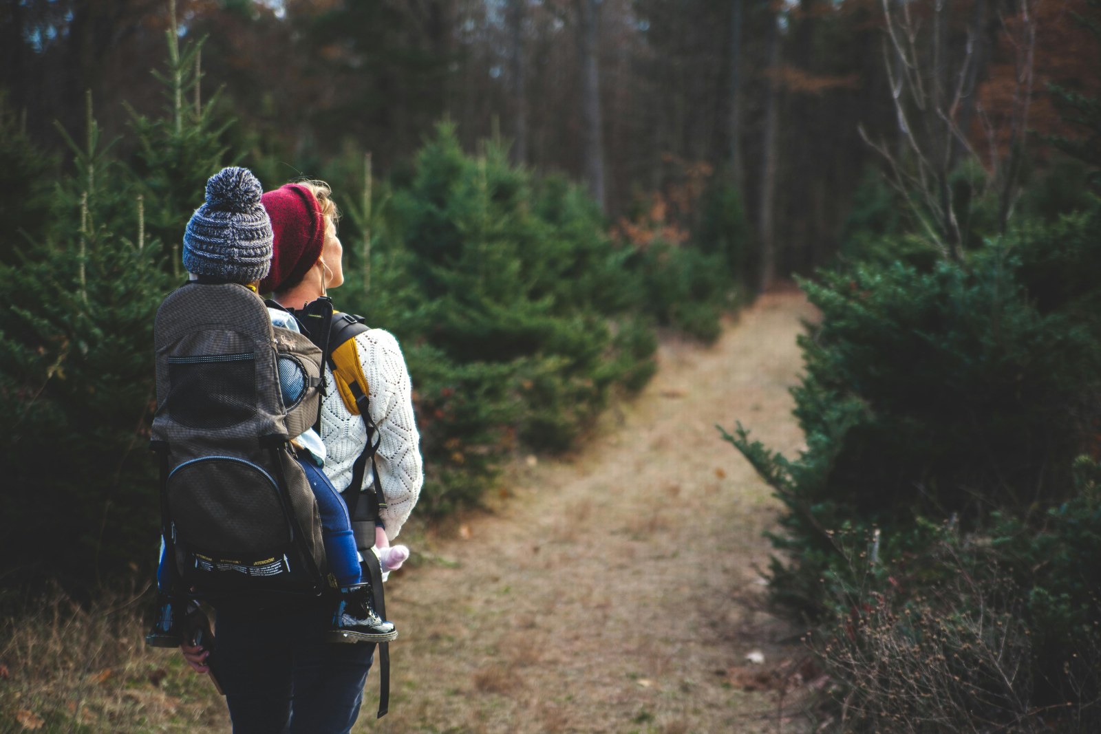woman on mountain trail