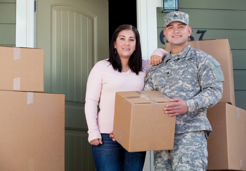 American soldier & Wife Moving into New Home